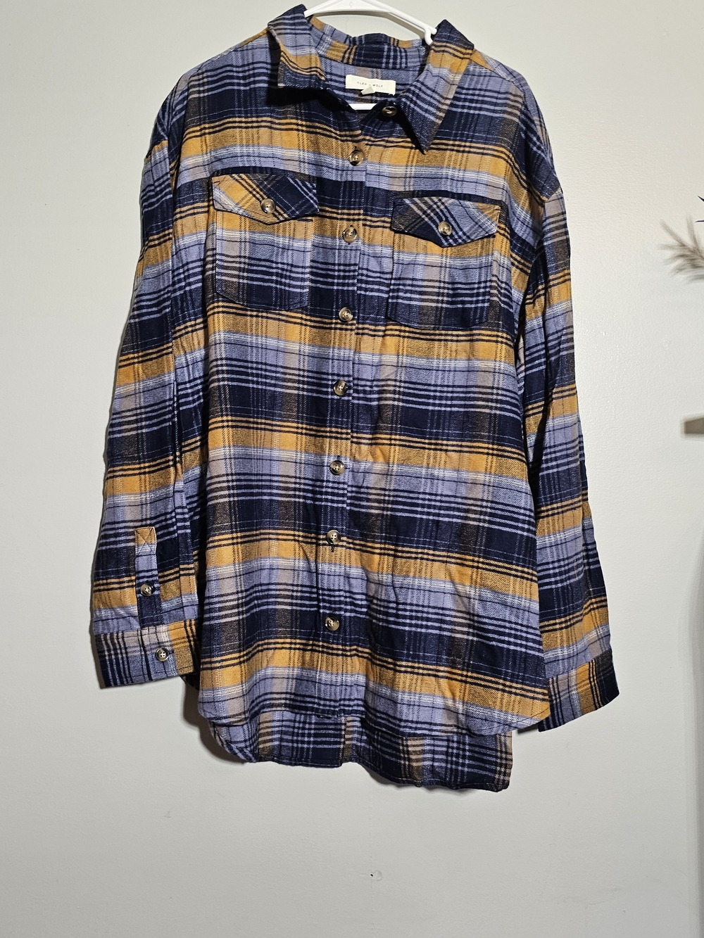 Cleo + Wolf Women's Long Sleeve Button-Down Flannel Boyfriend Shirt